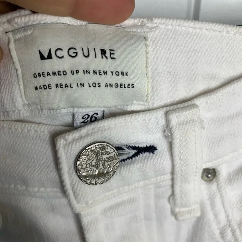 Anthropologie McGuire high rise cut off white‎ denim shorts size 26 - Picture 3 of 6